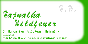 hajnalka wildfeuer business card